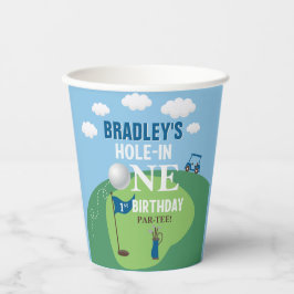 Vasos De Papel Agujero En Un Golf Primer Cumpleaños