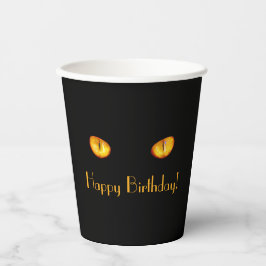 Vasos De Papel Ahora te ve feliz cumpleaños del gato negro
