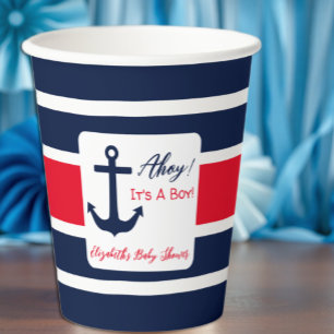 Vasos De Papel ¡Ahoy es un chico! Baby Shower naumático