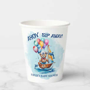Vasos De Papel Ahoy Es Un Niño Tema Náutico Baby Shower