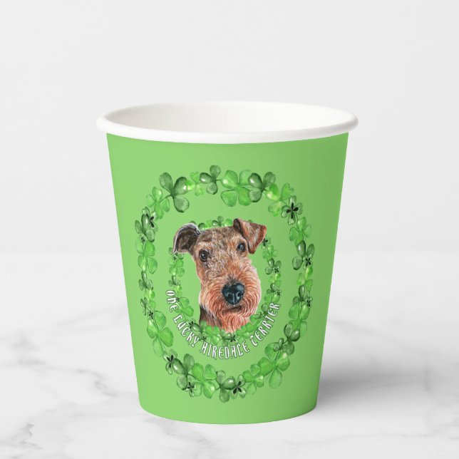Vasos De Papel Airedale Terrier de Irlanda (Anverso)