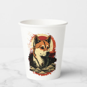 Vasos De Papel Akita Inu Dog