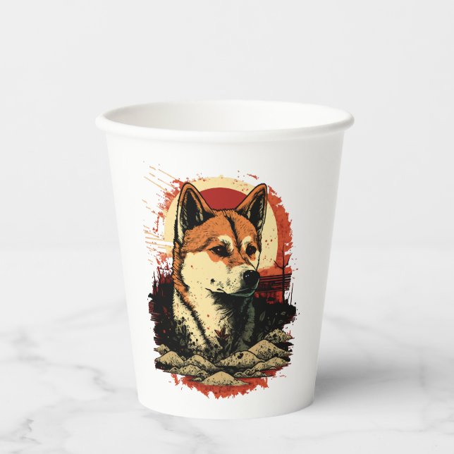 Vasos De Papel Akita Inu Dog (Anverso)
