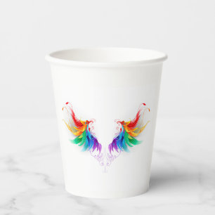 Vasos De Papel Alas del arco iris fluidas