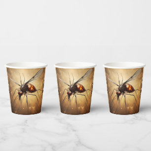 Vasos De Papel Alas intrincadas: El arte fractal de mosquitos