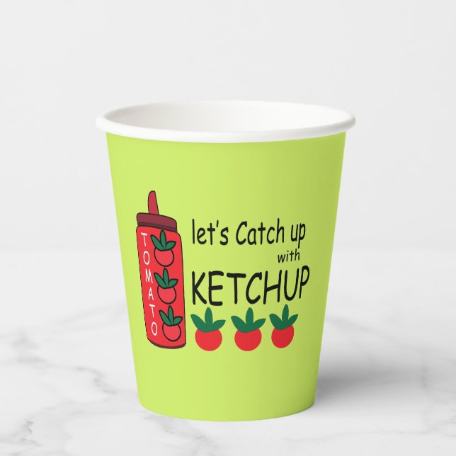 Vasos De Papel Alcanzemos Al Fiesta De Ketchup (Anverso)