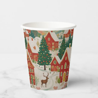 Vasos De Papel Aldea de los navidades