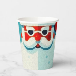 Vasos De Papel alegre cara de Santa Claus taza de papel