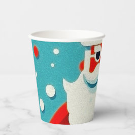 Vasos De Papel alegre cara de Santa Claus taza de papel