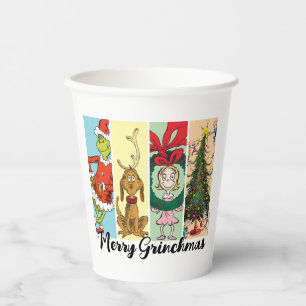 Vasos De Papel Alegre Grinchmas Collage Navideño