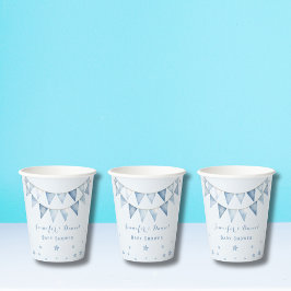 Vasos De Papel Alegre Light Blue Baby Shower Garland