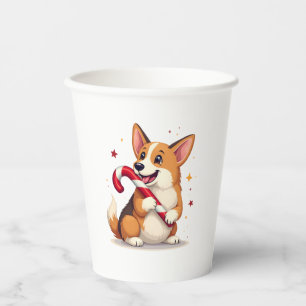 Vasos De Papel Alegría de Caña de Caramelo de Corgi