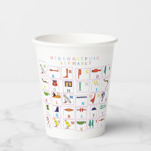 Vasos De Papel Alfabeto jeroglífico