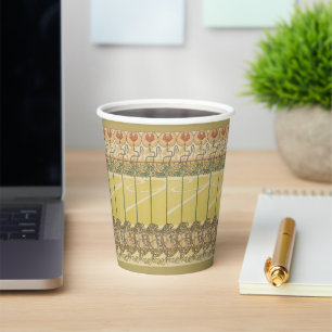 Vasos De Papel Alfonse Mucha Amapolas Papel Pintado Floral Art No