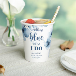 Vasos De Papel Algo Azul Antes De Hacer Ducha De Novias Florales