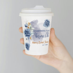 Vasos De Papel Algo Azul Antes de Mi Desayuno Nupcial Floral