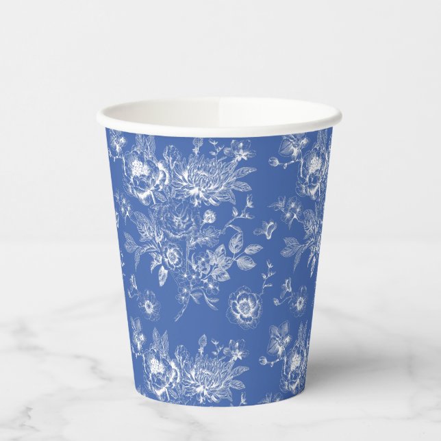 Vasos De Papel Algo azul chinería azul fiesta de shower nupcial (Izquierda)