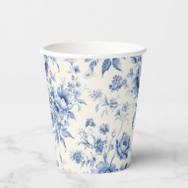 Vasos De Papel Algo Azul Floral Toile Francés Chinoisería