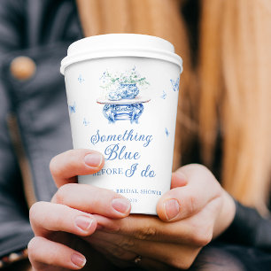 Vasos De Papel Algo de Blue Floral Chinoiserie Ducha de novias