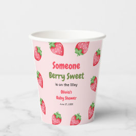 Vasos De Papel Alguien Berry Sweet Pink Strawberry Baby Shower