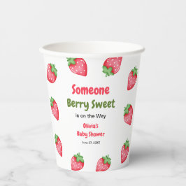 Vasos De Papel Alguien Berry Sweet Strawberry Baby Shower