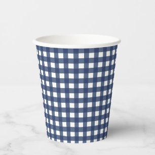 Vasos De Papel Algun conejo es uno azul Gingham Cumpleaños