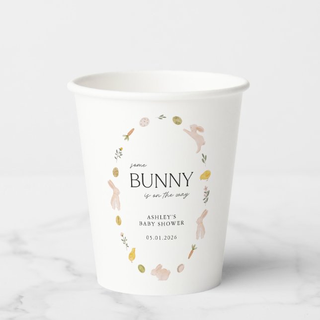 Vasos De Papel Algunito Primavera Cumpleaños de Pascua para Bebé (Anverso)