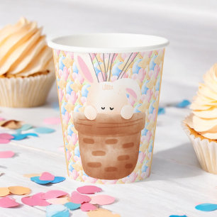 Vasos De Papel Algunos conejitos de globo arcoiris Bunch Baby Sho