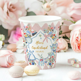 Vasos De Papel Alice in ONEderland 1st Birthday Whimsical