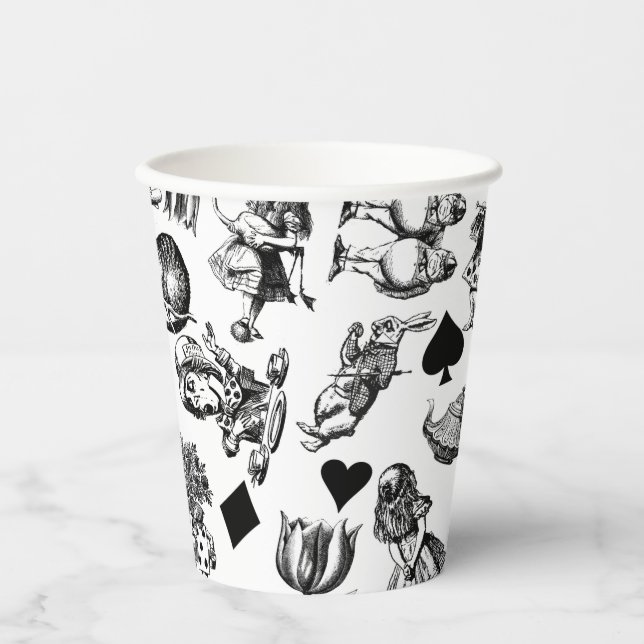 Vasos De Papel Alice White Rabbit Wonderland Classic (Anverso)