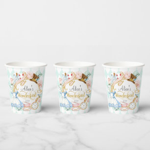 Vasos De Papel Alice Wonderland loco hatter tea fiesta cumpleaños