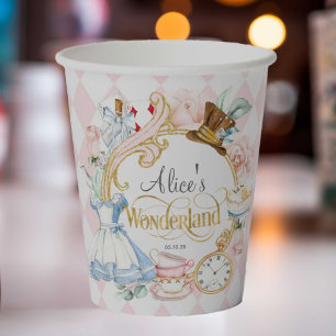 Vasos De Papel Alice Wonderland mad hatter tea fiesta cumpleaños 