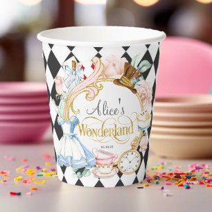 Vasos De Papel Alice Wonderland mad hatter tea fiesta cumpleaños 