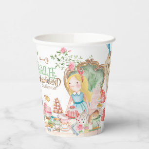 Vasos De Papel Alicia aventuras en Woderland Birthday Tea Fiesta