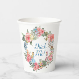 Vasos De Papel Alicia en copas de fiesta de cumpleaños con temas 