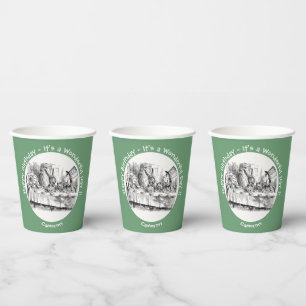 Vasos De Papel Alicia en el Fiesta de la tierra de las maravillas