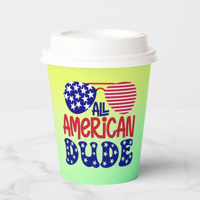 Vasos De Papel All American Dude (Anverso)