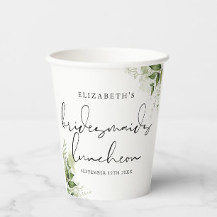 Vasos De Papel Almuerzo elegante de damas de honor con vegetación