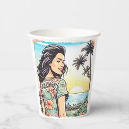 Vasos De Papel Aloha Chica