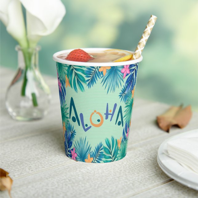 Vasos De Papel Aloha Greeting (in situ)