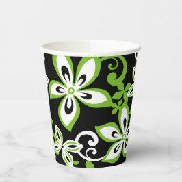 VASOS DE PAPEL ALOHA HAWAII (NEGRO/LIME)