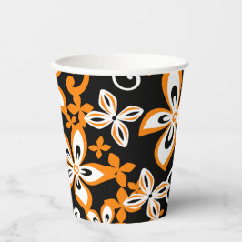 VASOS DE PAPEL ALOHA HAWAII (NEGRO/NARANJA)