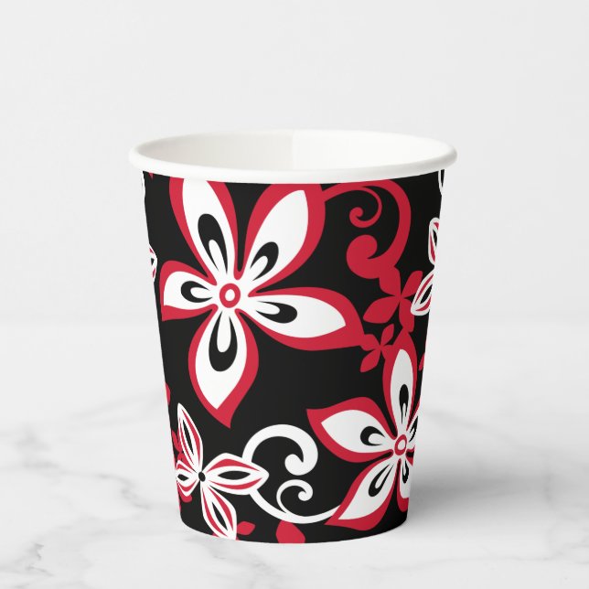 VASOS DE PAPEL ALOHA HAWAII (NEGRO/ROJO) (Izquierda)