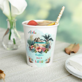 Vasos De Papel Aloha Luau Tropical Island Beach Sweet 16 Fiesta