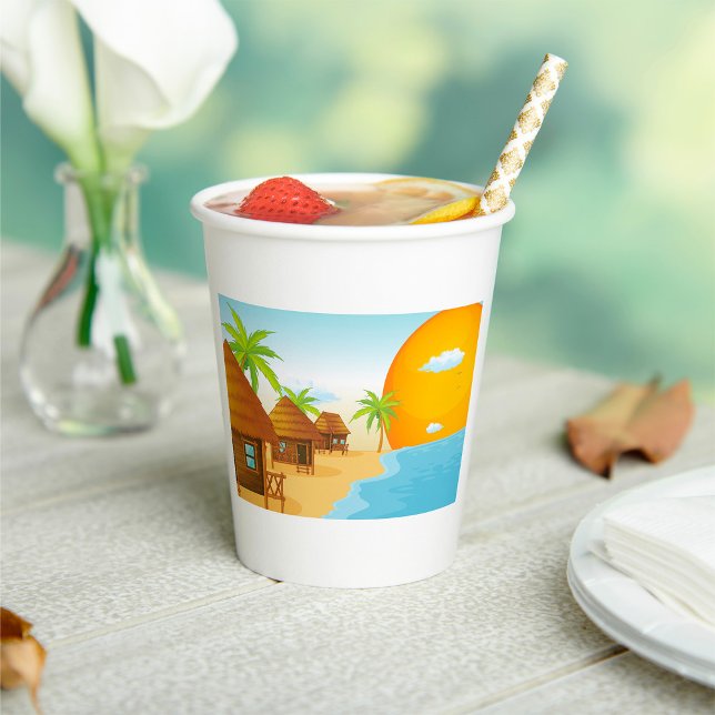 Vasos De Papel Alojamiento en la playa (Subido por el creador)