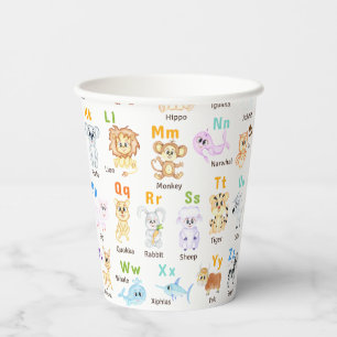 Vasos De Papel Alphabet Animal ABC Animales cutáneos