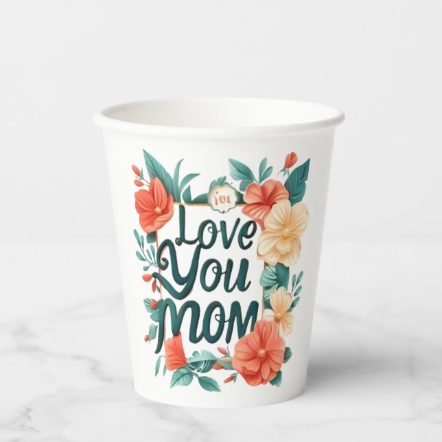 Vasos De Papel ama a mamá (Anverso)