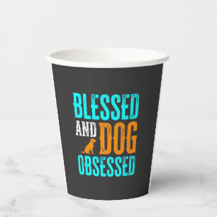 Vasos De Papel Ama De Perros Bendita Y Obsesionada Con Perros