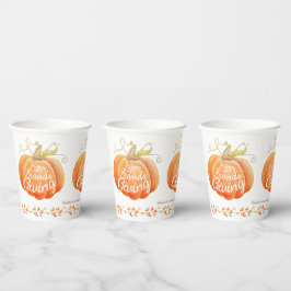 Vasos De Papel Amabilidad otoño calabaza berry acuarela