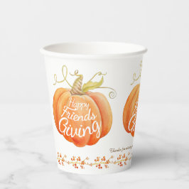 Vasos De Papel Amabilidad otoño calabaza berry acuarela